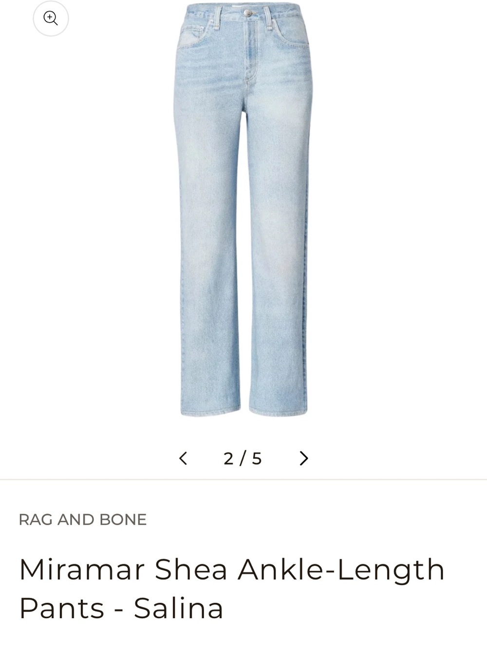 NWT rag & bone Miramar Terry Shea Ankle Pants